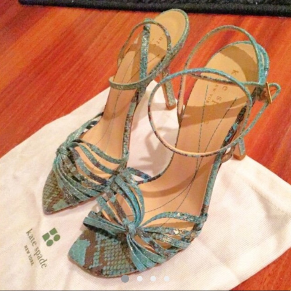 KATE SPADE ♠️ Shimmery Ankle Strap Heel **RARE** - Picture 5 of 7